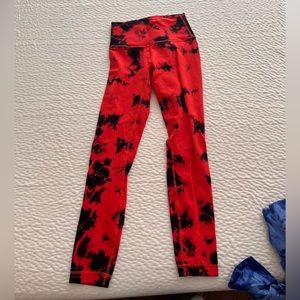 Red tie dye Lululemon Leggings